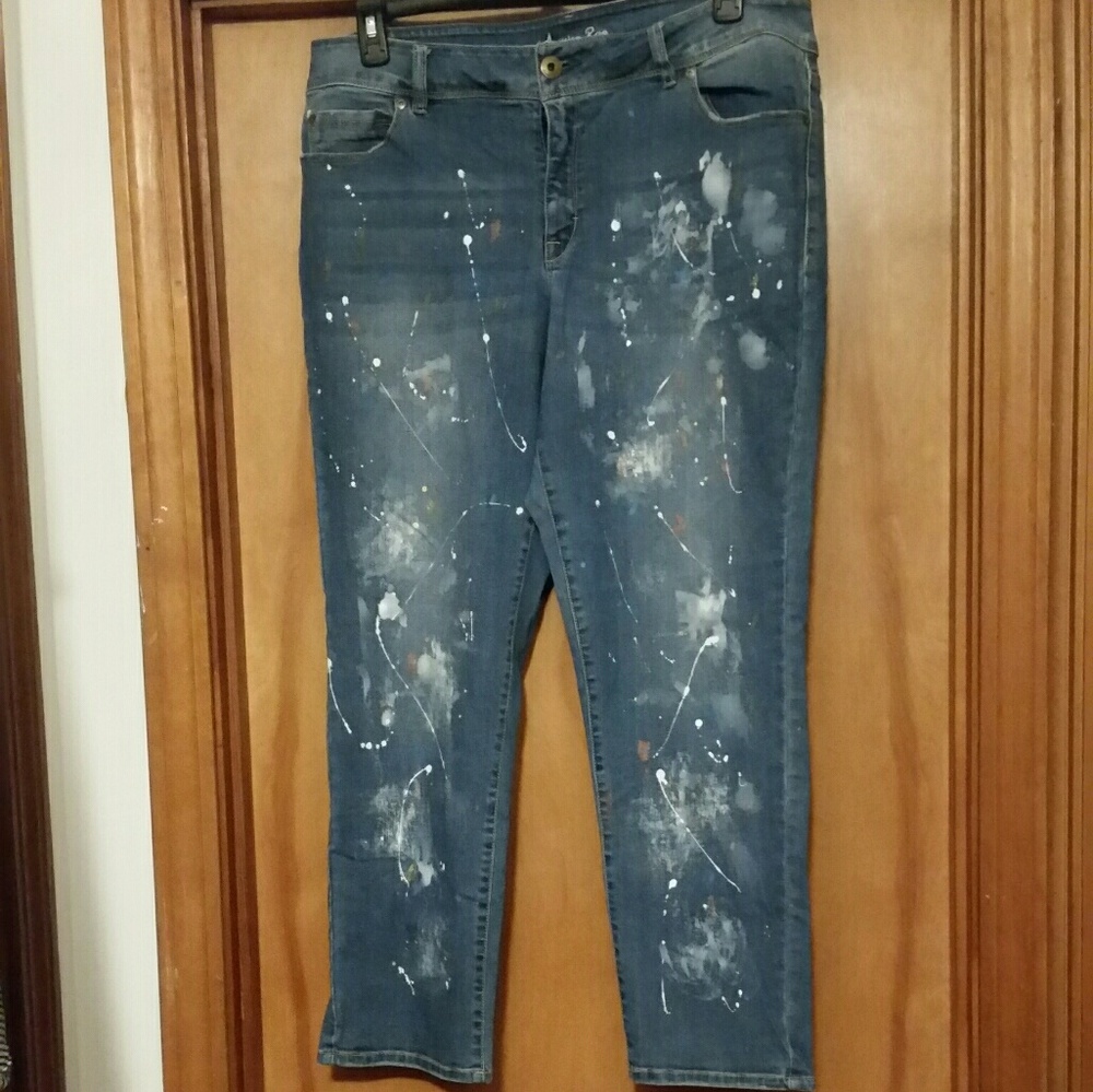 Paint splattered jeans